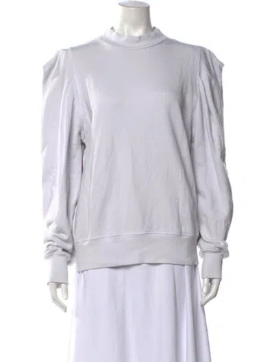 Pre-owned Agolde Mock Neck Long Sleeve Sweatshirt In White