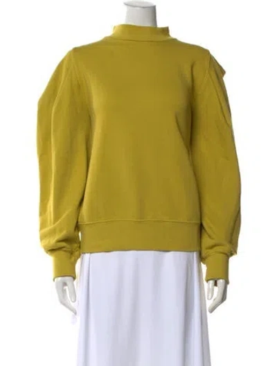 Pre-owned Agolde Mock Neck Long Sleeve Sweatshirt In Yellow