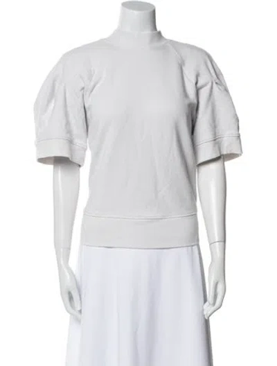 Pre-owned Agolde Mock Neck Short Sleeve Sweatshirt In Blue