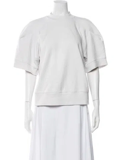 Pre-owned Agolde Mock Neck Short Sleeve Sweatshirt In Neutrals