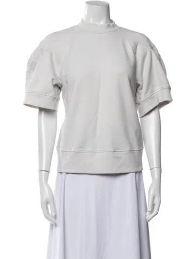 Pre-owned Agolde Mock Neck Short Sleeve Sweatshirt In Neutrals