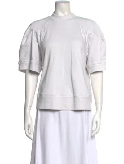 Pre-owned Agolde Mock Neck Short Sleeve Sweatshirt In White