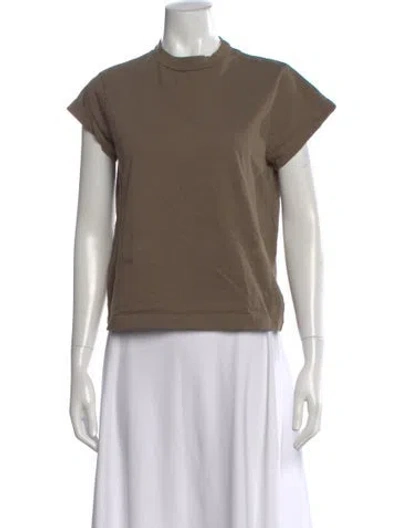 Pre-owned Agolde Mock Neck Short Sleeve T-shirt In Green