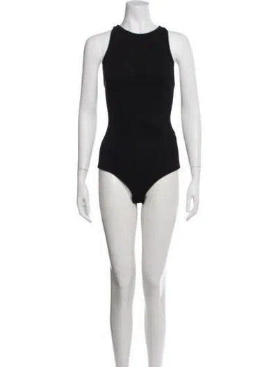 Pre-owned Agolde Mock Neck Sleeveless Bodysuit In Black