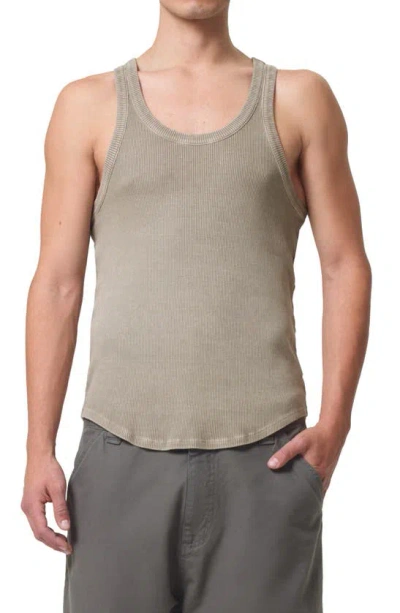 Agolde Taupe Morris Tank Top In Trail (khaki Ta