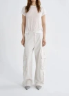 Agolde Multipocket Wideleg Cargo Trousers In Light Rice White