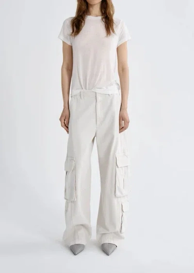 Agolde Multipocket Wideleg Cargo Trousers In Light Rice White