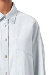 Shop Agolde Myah Snap-up Denim Shirt In Shift