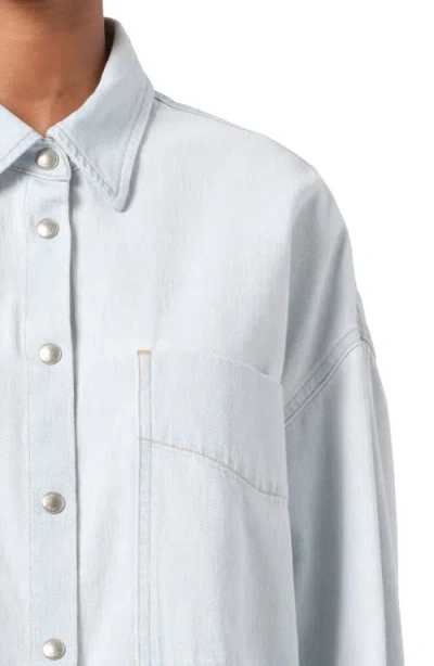 Agolde Myah Snap-up Denim Shirt In Shift