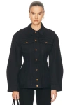 Agolde Myra Structured Denim Jacket In Black