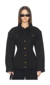 Agolde Myra Structured Denim Jacket In Black