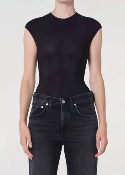 Agolde Nadia Stretch-jersey Bodysuit In Black