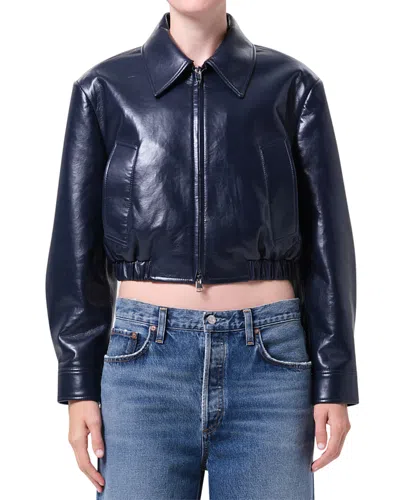 Agolde Nahla Cropped Jacket In Blue