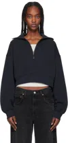 Agolde Navy Bethan Quarter Zip Sweatshirt In Mirage