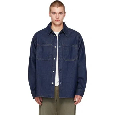 Agolde Navy Craven Shirt In Blue