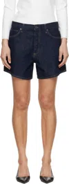 Agolde Leith Low Slung Relaxed Fit Shorts Rinse In Blue