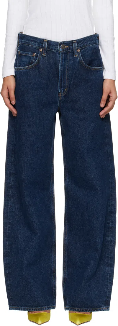 Agolde Navy Low Curve Jeans In Blue