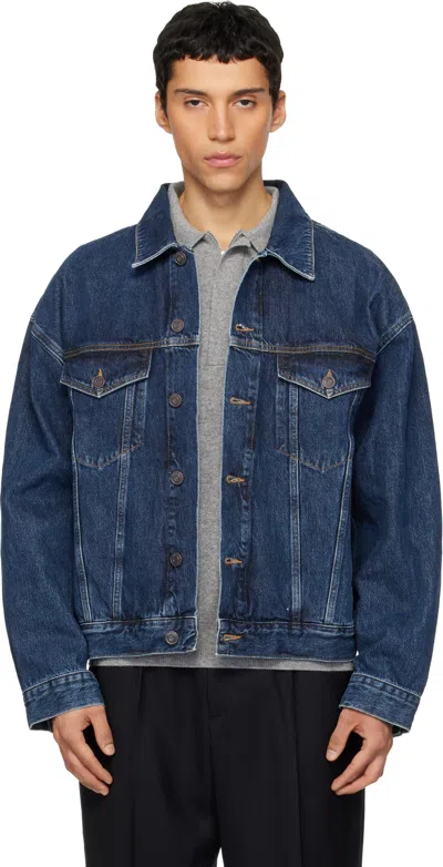 Agolde Navy Stefano Denim Jacket In Blue