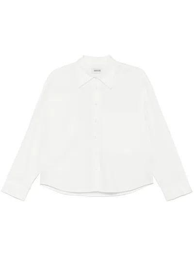 Agolde Naya Cropped Shirt In White