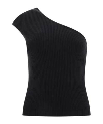 Agolde Nessa One Shoulder Top In Black