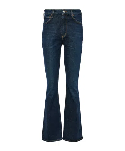 Agolde Nico Boot High-waisted Denim Trousers In Black