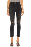 Agolde Nico High Rise Skinny Jeans In Cassette In Black