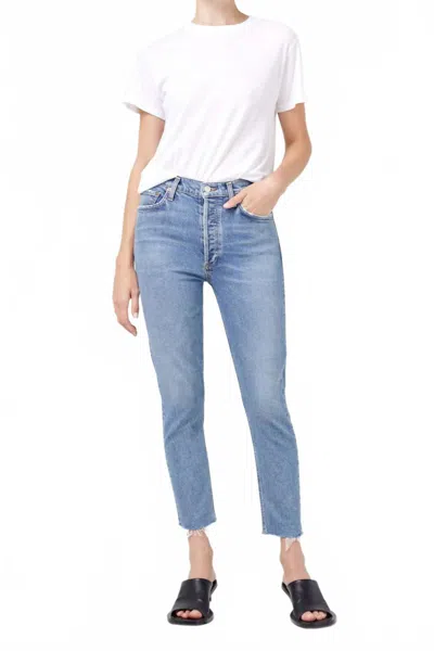 Agolde Nico High Rise Slim Straight Jeans In Murmur In Blue
