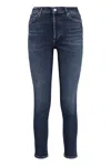 Shop Agolde Nico Slim Fit Jeans In Navy