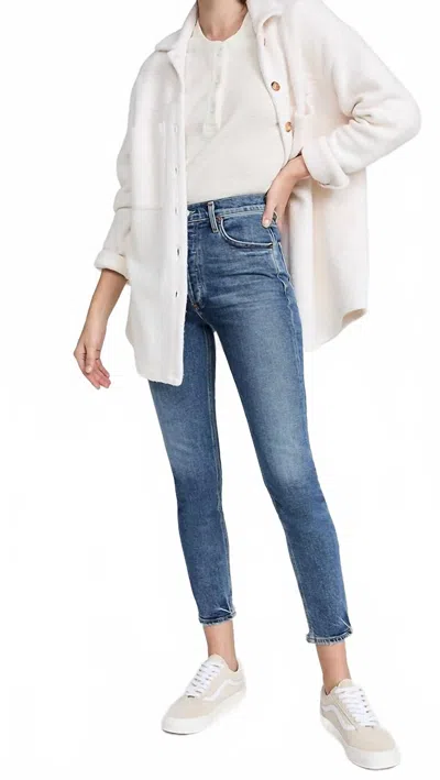 Agolde Nico Slim-fit High-waisted Jeans In Betray In Blue