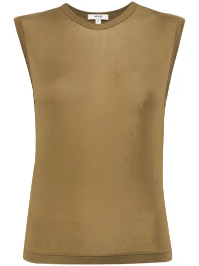 Agolde Nikita Round-neck Tank Top In Grün
