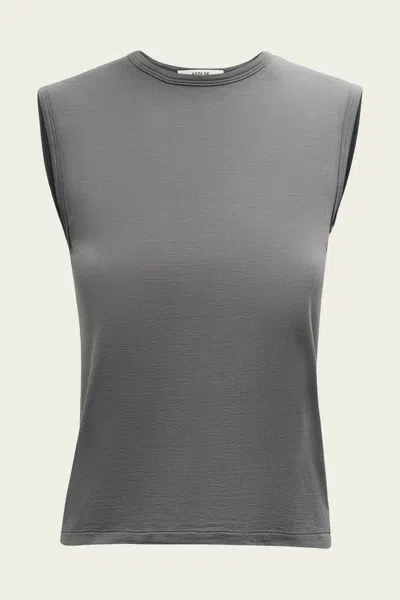 AGOLDE NIKITA SHRUNKEN MUSCLE TEE IN GRAVEL