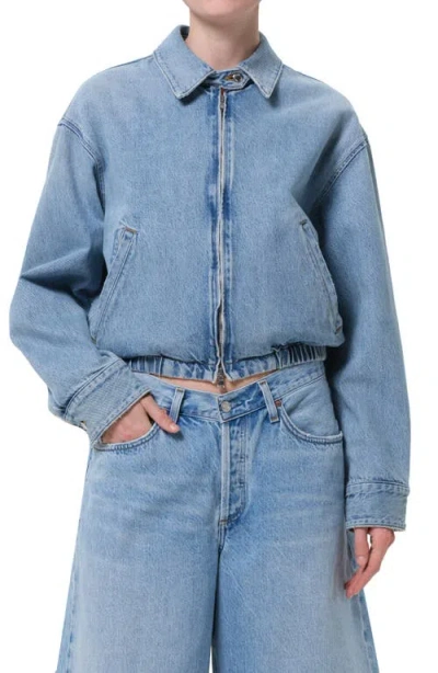 Agolde Nile Crop Zip Denim Jacket
