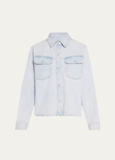 Agolde Nola Denim Shirt In Balloon Blch D