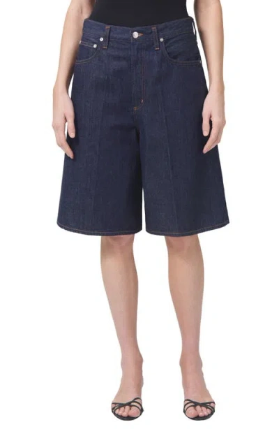 Agolde Nolan Denim Bermuda Shorts In Pure