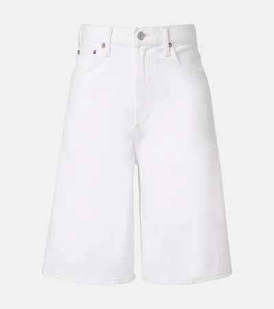 Agolde Nolan Denim Bermuda Shorts In White