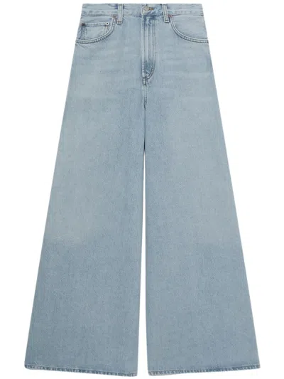 Agolde Dame Wide Leg Jeans In Blue