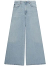 Agolde Womens Baggy Wide-leg Organic Cotton-blend Denim Jeans Libertine In Blue