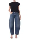 Agolde Luna Pieced Cotton Denim Jeans In Blue