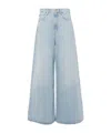 Agolde Nolan Mid-rise Wide-leg Denim Trousers In Blue