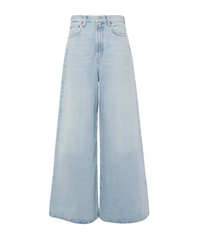 Agolde Nolan Mid-rise Wide-leg Denim Trousers In Blue