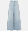 Agolde Ren Distressed Wide-leg Jeans In Blue