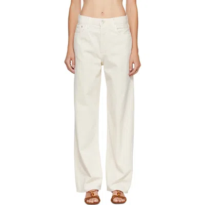 Agolde Non-stretch Wide-leg Jeans In White
