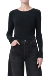 Agolde Nova Long Sleeve Tee In Americano In Beetle