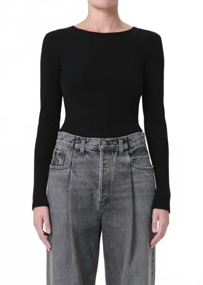 AGOLDE NOVA LONG SLEEVE TEE IN AMERICANO