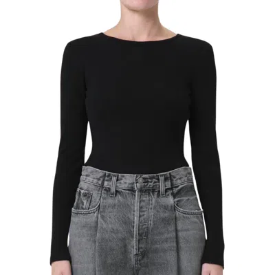AGOLDE NOVA LONG SLEEVE TEE IN AMERICANO