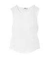 Agolde Nova Ribbed Stretch Blend Short Tank Vest In White