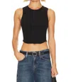 Agolde Ribbed-knit Sleeveless Top In Blue