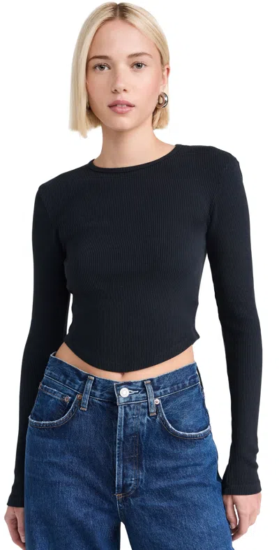 Agolde Fitted Long-sleeved Top By In Black