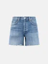 Agolde Parker Long Shorts In Fairway In Blue