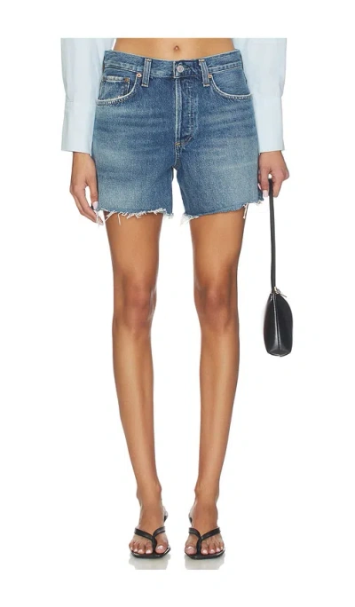 Agolde Nye Relaxed Shorts In Blue